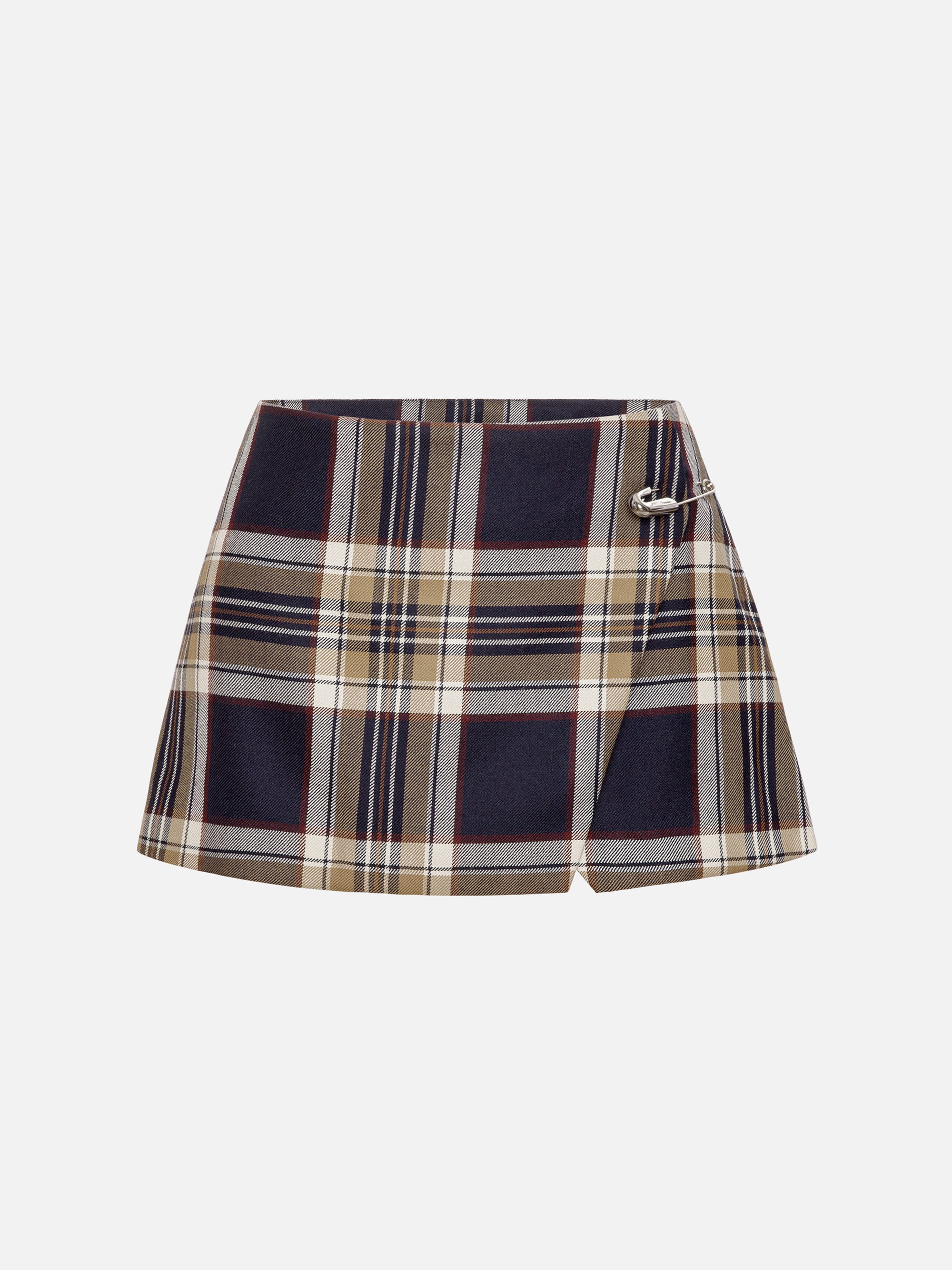 Frame retailer photo: The Checkmate Skirt · Navy Multi