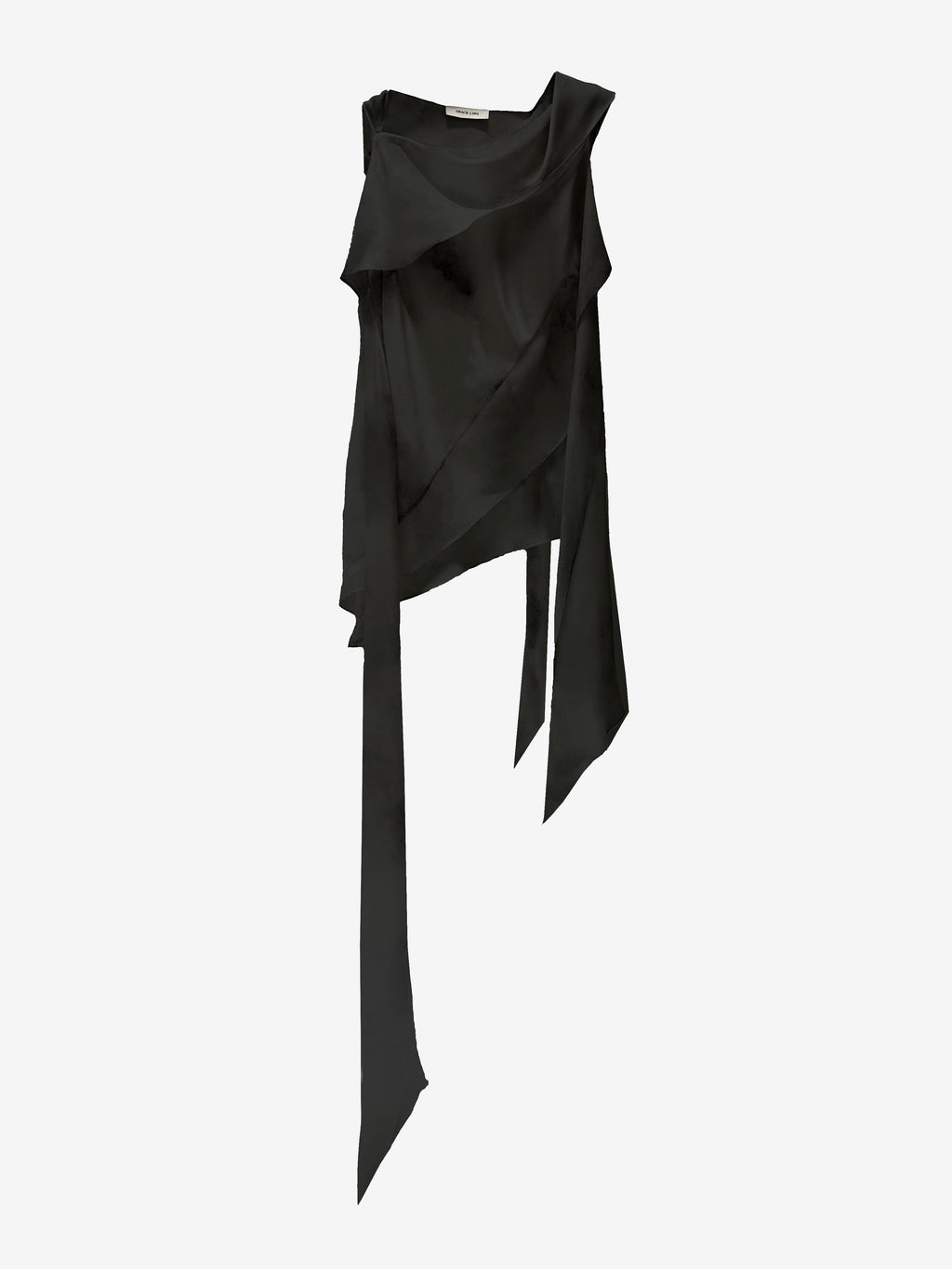 Silk Bias Scarf Top · Black