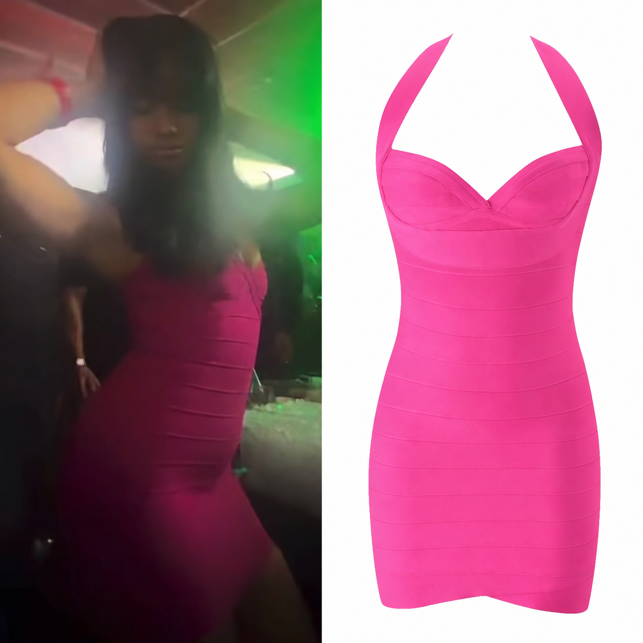 Rosella Bandage Mini Dress · Neon Pink